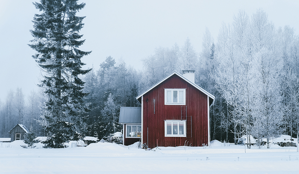 Cottage House and Snowy winter of Finland